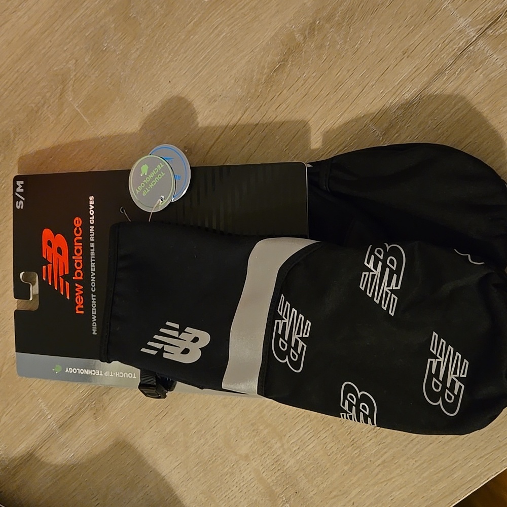 New Balance S/M midweight convertible run gloves